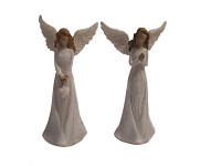 Anděl bílý polyrezin - 13 cm