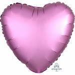 Foliový balonek saténový lesk 46 cm - srdce lila