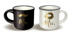 Párové hrníčky espresso - Mr. a Mrs