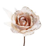 Růže glitter zápich - krémovo-lososová