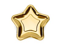 Papírové talířky zlatá hvězda - 6 ks