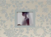 Svatební fotoalbum krémové se stříbrnými květy 24 stran - 22x16 cm 