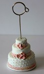 Stojánek na jmenovky - svatební dort bílo-růžový
