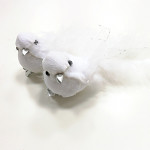 Ptáček bílý zimní na klipu 14 cm - 2 ks