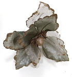Květ magnolie glitter 20 cm - zeleno-zlatý