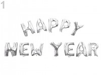 Foliový nápis stříbrný - HAPPY NEW YEAR