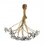 Koník dřevěný 2 cm šedý - na provázku 6 ks    