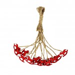 Koník dřevěný 2 cm červený - na provázku 6 ks     