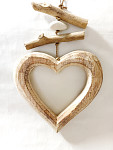 Srdíčko dřevěné závěs 15 cm - natur
