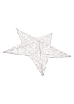 Závěsná hvězda bílá glitr - 30 cm
