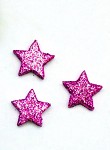 Hvězdička malá plochá - fuchsia glitter - 1ks   