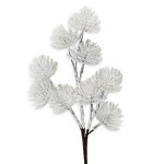 Větvička borovice bílá glitr - 32 cm