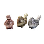Ptáček polyrezin mini 4 cm - růžový glitr
