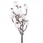 Větvička bílých bobulí zasněžená - 29 cm