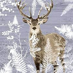 Ubrousky vánoční  - zimní s jelenem - 20 ks