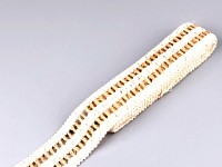 Jutová stuha pletená 4 cm/ 2 m - natur/bělená