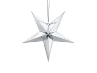 Papírová hvězda 45 cm - stříbrná