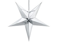 Papírová hvězda 70 cm - stříbrná