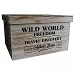 Dřevěná úložná krabice wild world - malá