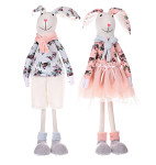 Zajíček dekorace stojící kluk růžová/modrá 60 cm Zajíček dekorace stojící kluk růžová/modrá 60 cm