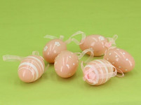 Vajíčka plastová na zavěšení -  lososová - 6 ks