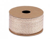 Vánoční lurexová šňůra 1,5mm - růžová - 1m