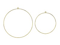 Kovové kruhy zlaté - 2 ks