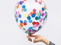 Balonky průhledné s konfetami - 6ks