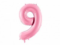 Foliový balonek maxi  - číslo 9 - jasně růžový