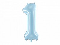 Foliový balonek maxi  - číslo 1 - sv.modrý