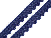 Krajka bavlněná 10 mm  - temně modrá - 1m  