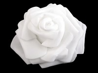 Pěnové hlavičky růží s lepítky - bílé - 10ks 
