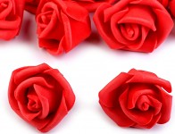 Pěnové hlavičky růží 4 cm - červené -10 ks  