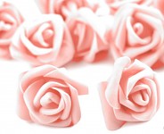 Pěnové hlavičky růží 4cm - růžovo - lososová-10 ks  