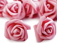 Pěnové hlavičky růží 4 cm - sv.růžové -10 ks  