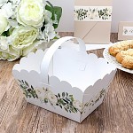 Svatební košíček na koláčky velký - s bílými růžemi