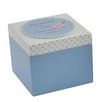 Dřevěná krabička vintage 12x12x10 cm - sv.modrá