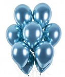 Balonek latexový 33 cm - chrom modrý lesklý - 1ks  