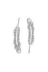 Nalepovací šperk  - stříbrná peříčka - bílé perličky 2 ks