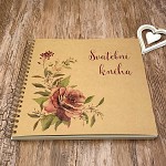 Svatební kniha hostů LUX - recykl s růžemi