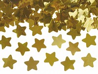 Vystřelovací konfety 30 cm - hvězdy zlaté