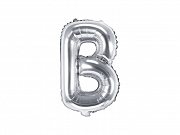 Foliový balonek písmeno 35cm  - stříbrné - B
