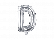 Foliový balonek písmeno 35cm  - stříbrné - D