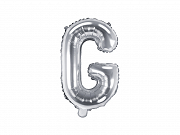 Foliový balonek písmeno 35cm  - stříbrné - G