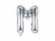 Foliový balonek písmeno 35cm  - stříbrné - M