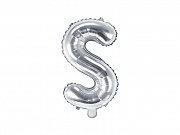 Foliový balonek písmeno 35cm  - stříbrné - S