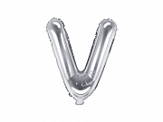 Foliový balonek písmeno 35cm  - stříbrné - V