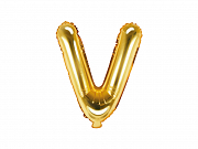 Foliový balonek písmeno 35cm  - zlaté - V