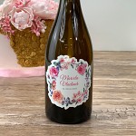 Etiketa na svatební víno 0,7l - květinový věnec