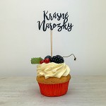 Napichovátko do cupcake - krásné narozky černé 